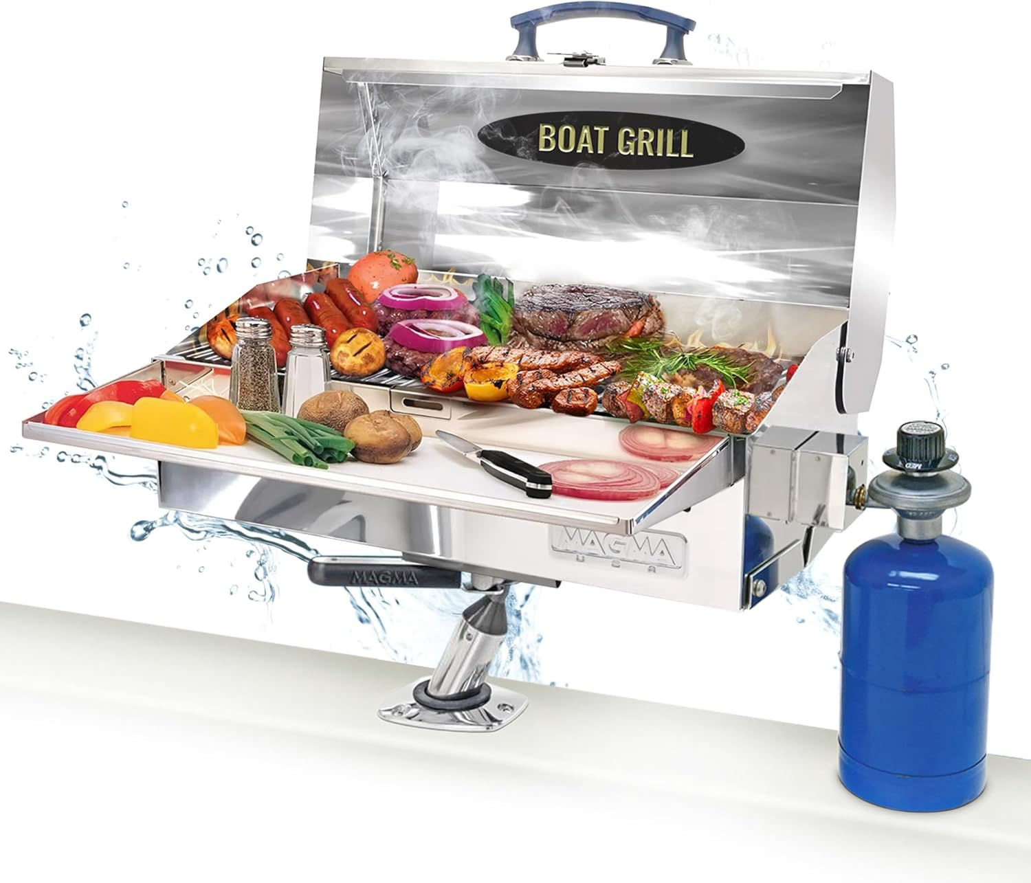Magma Cabo Grill - Marine-Grade Stainless Steel Barbecue Grill for Boats - Port
