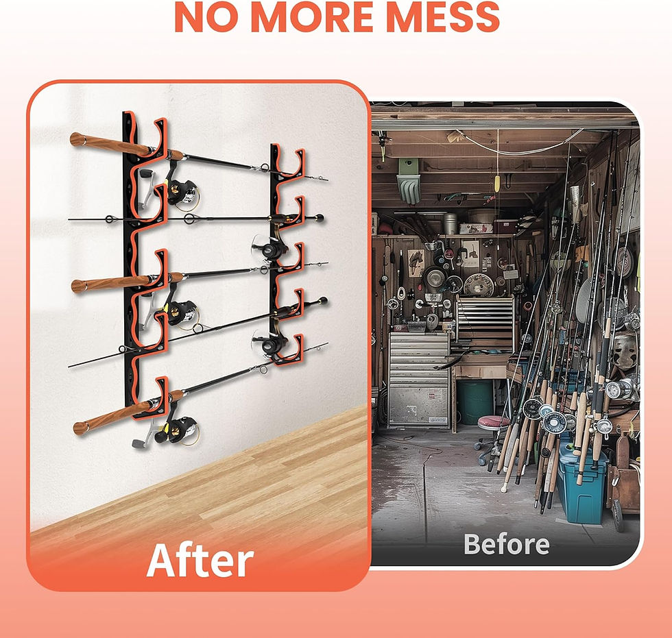 Thumbnail: Fishing Rod Holder for Garage, H5 Wall or Ceiling Mounted Fishing Pole Holders 