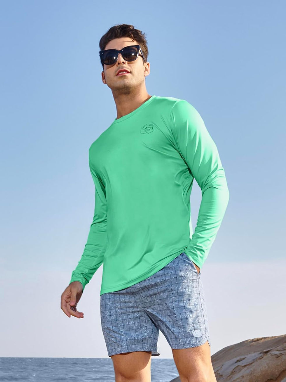 Thumbnail: NORTHYARD Men's UPF 50+ Sun Protection Shirts Long Sleeve Swim Beach Rash Guard