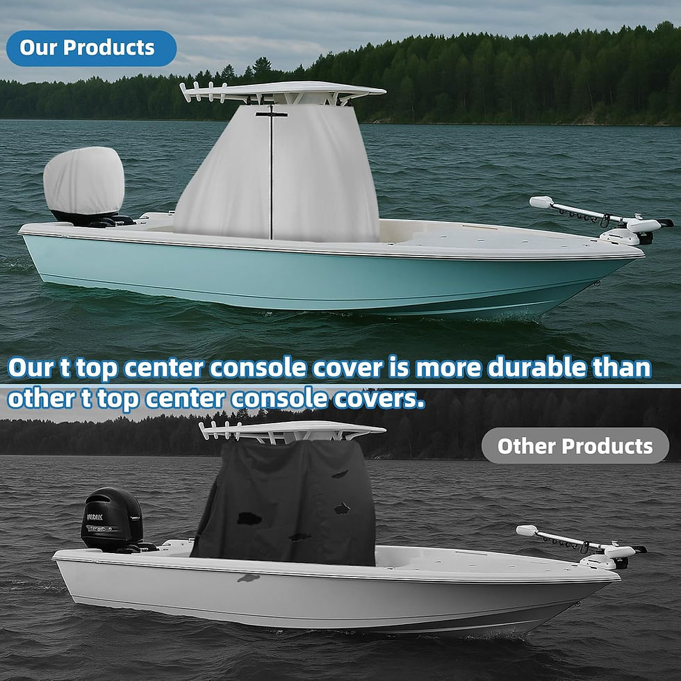 Thumbnail: T-Top Center Console Boat Cover, Heavy Duty 600D Waterproof T Top Console Cover
