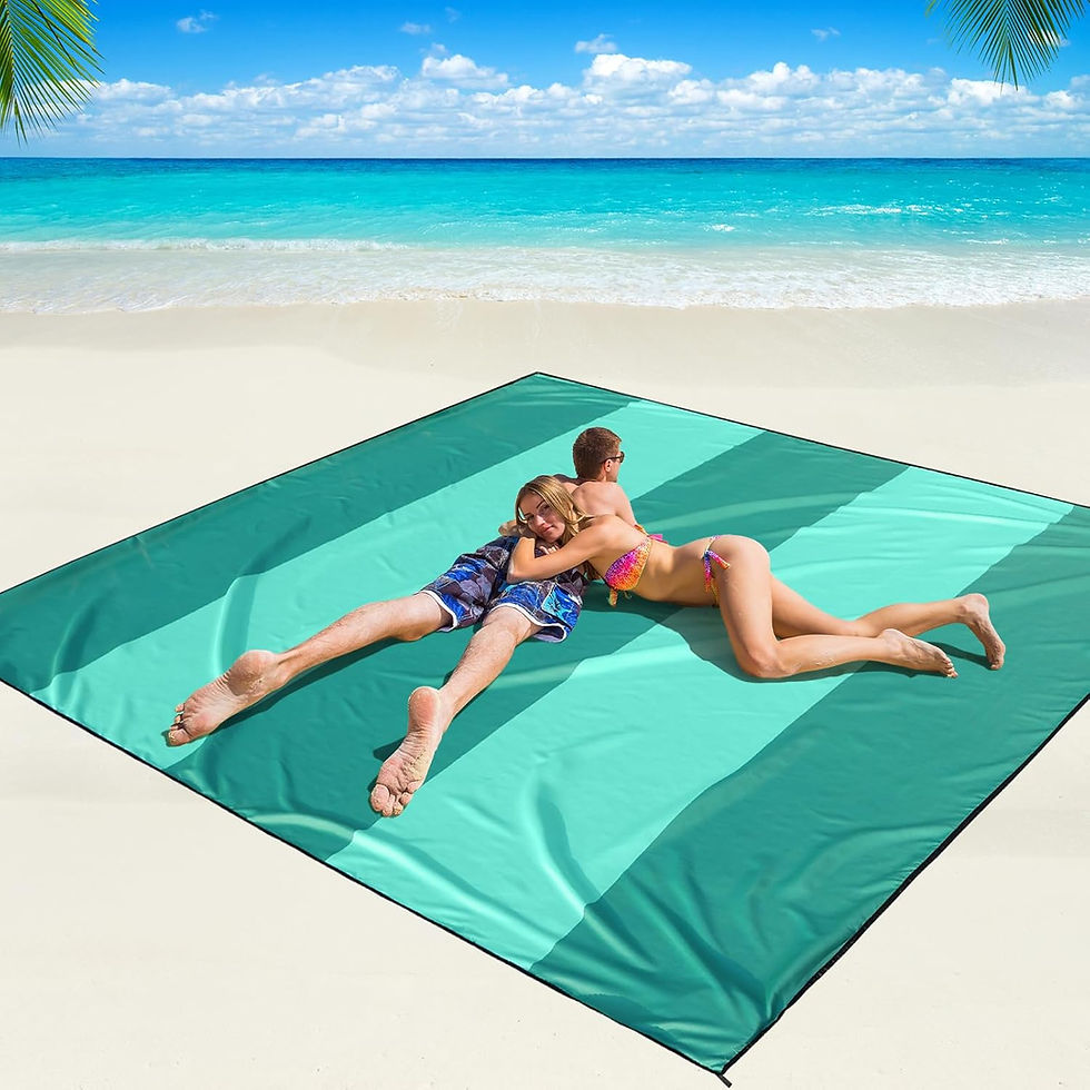 Thumbnail: Beach Blanket Waterproof Sandproof Beach Mat 79" X 83"/10'x9'for 2-8 Adults Qui