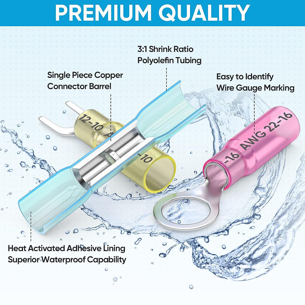 Thumbnail: TICONN 120Pcs Heat Shrink Wire Connectors, Waterproof Automotive Marine Electri