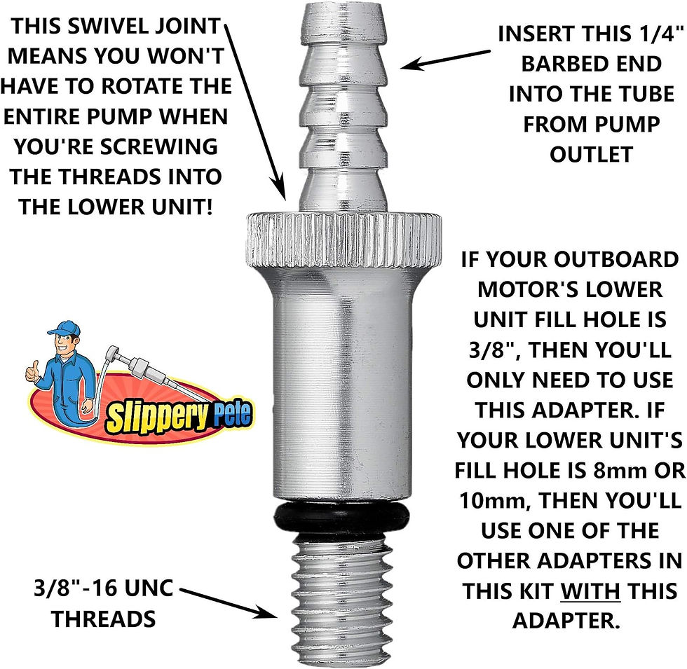 Thumbnail: Slippery Pete - Lower Unit Gear Oil Pump for Standard Quart Bottles, Includes 3