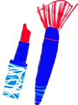 ブラシとリップスティック