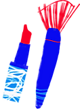 ブラシとリップスティック