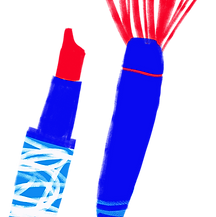 ブラシとリップスティック