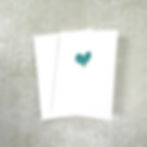 a simple note card to add to any order. White card with green painted heart.