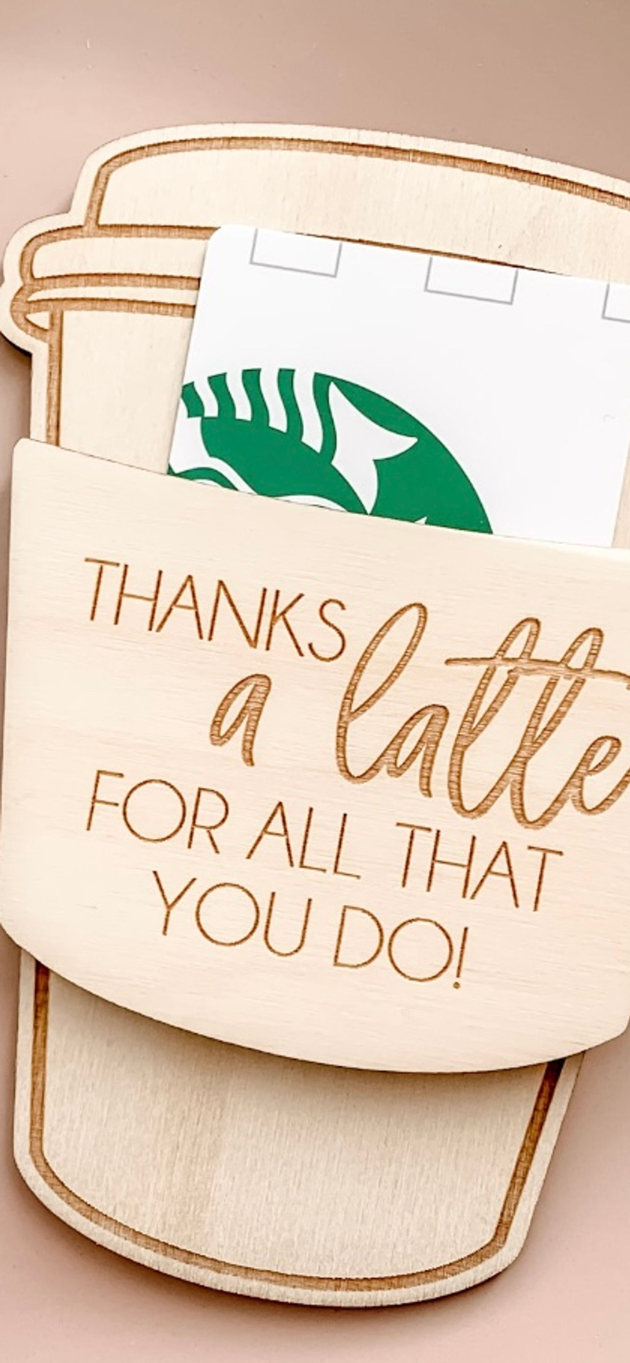 ☕ Coffee Gift Card Holder – “Thanks a Latte for All That You Do!”