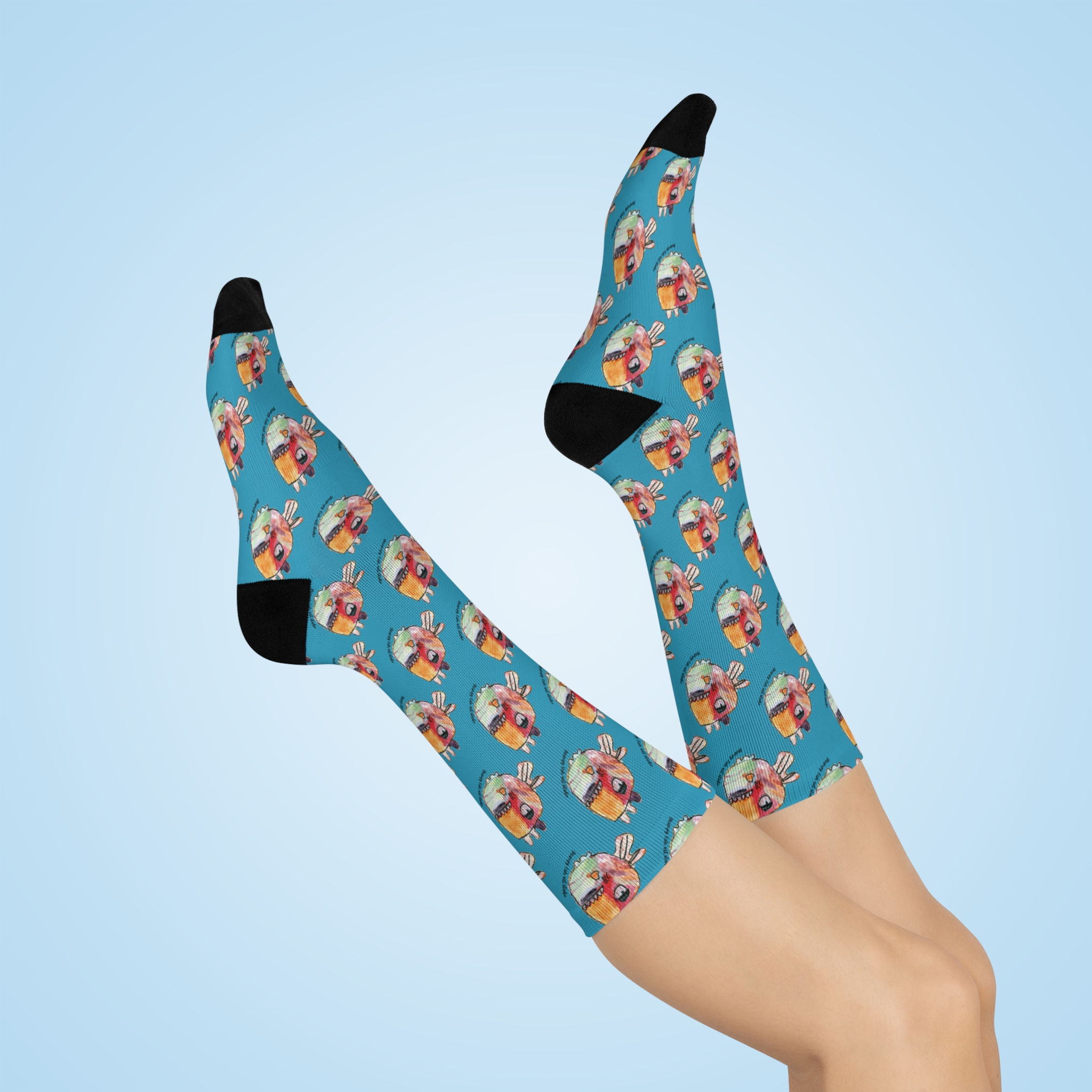 Grumpy Fish Socks - Cushioned Crew Socks - Dog-gone cute