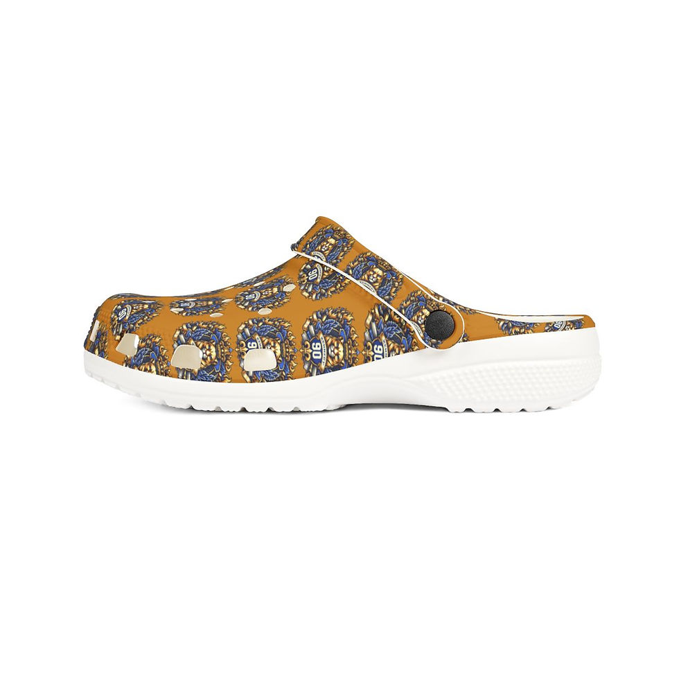 Thumbnail: JFK Class of 90 Gold Sovereign Pattern EVA Foam Clogs (AOP)