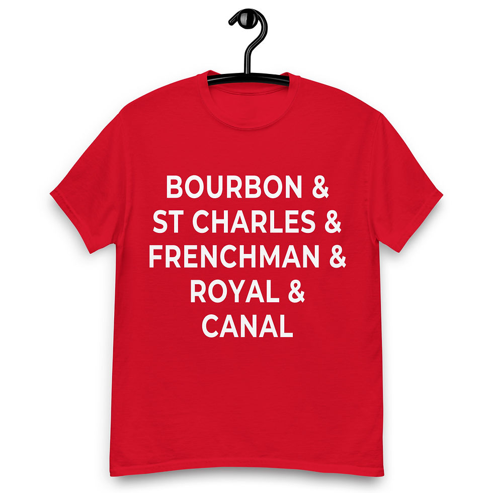 Thumbnail: Top 5 New Orleans Street Names Bourbon Unisex classic tee