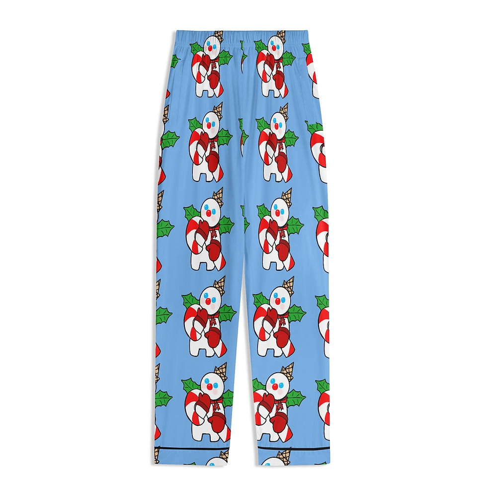 Thumbnail: Mr Bingle Blue Unisex Long Sleeve Adult Nightwear Pajama Set