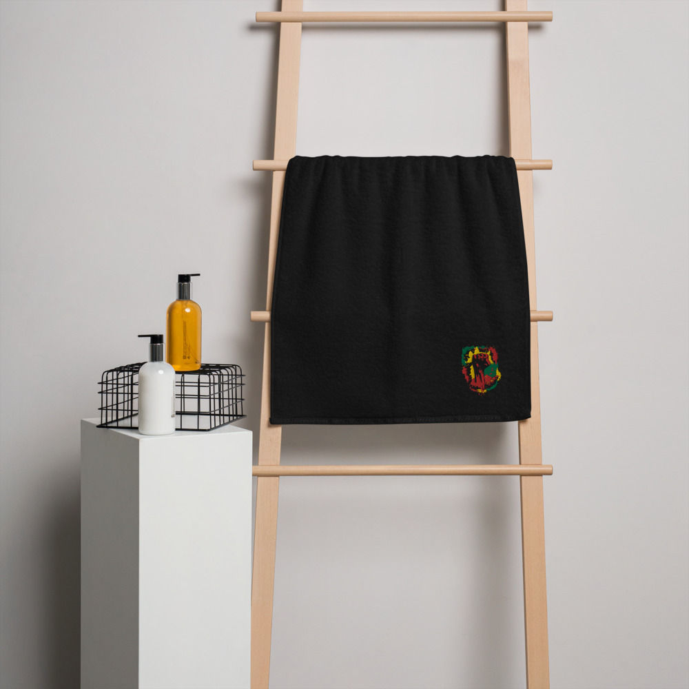 Black Power Fist  Embroidered Turkish Cotton Towel