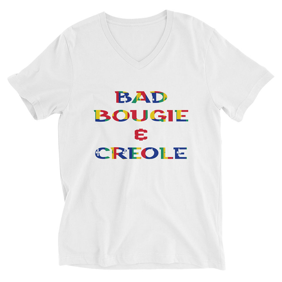 Thumbnail: Bad Bougie & Creole Unisex Short Sleeve V-Neck T-Shirt