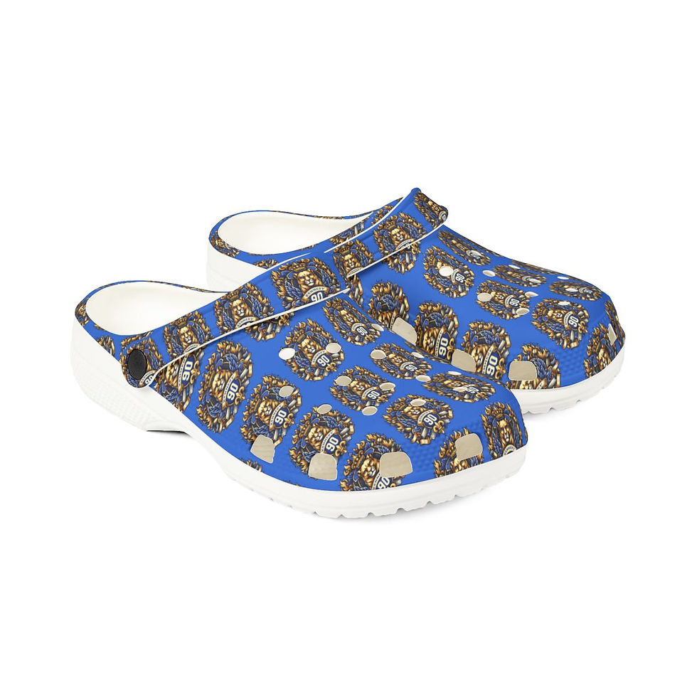 Thumbnail: JFK Class of 90 Blue Sovereign Pattern EVA Foam Clogs (AOP)