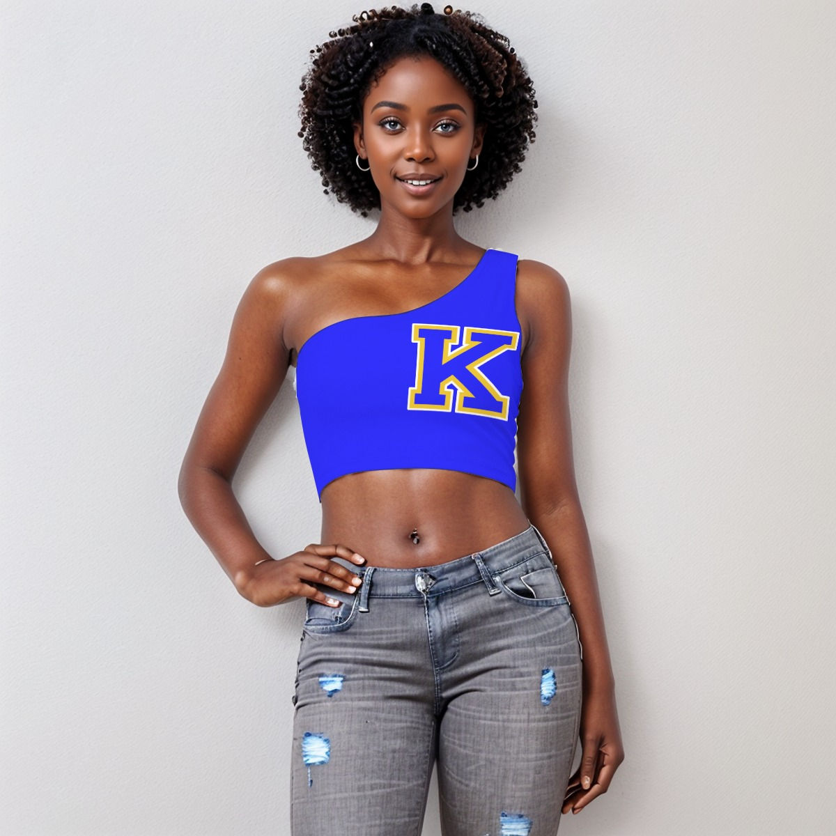 Da K One-Shoulder Cropped Top