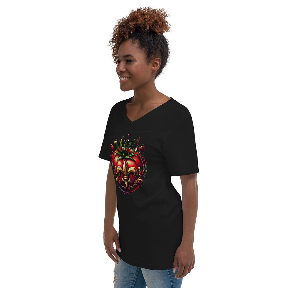 Thumbnail: Creole Tomato Unisex Short Sleeve V-Neck T-Shirt