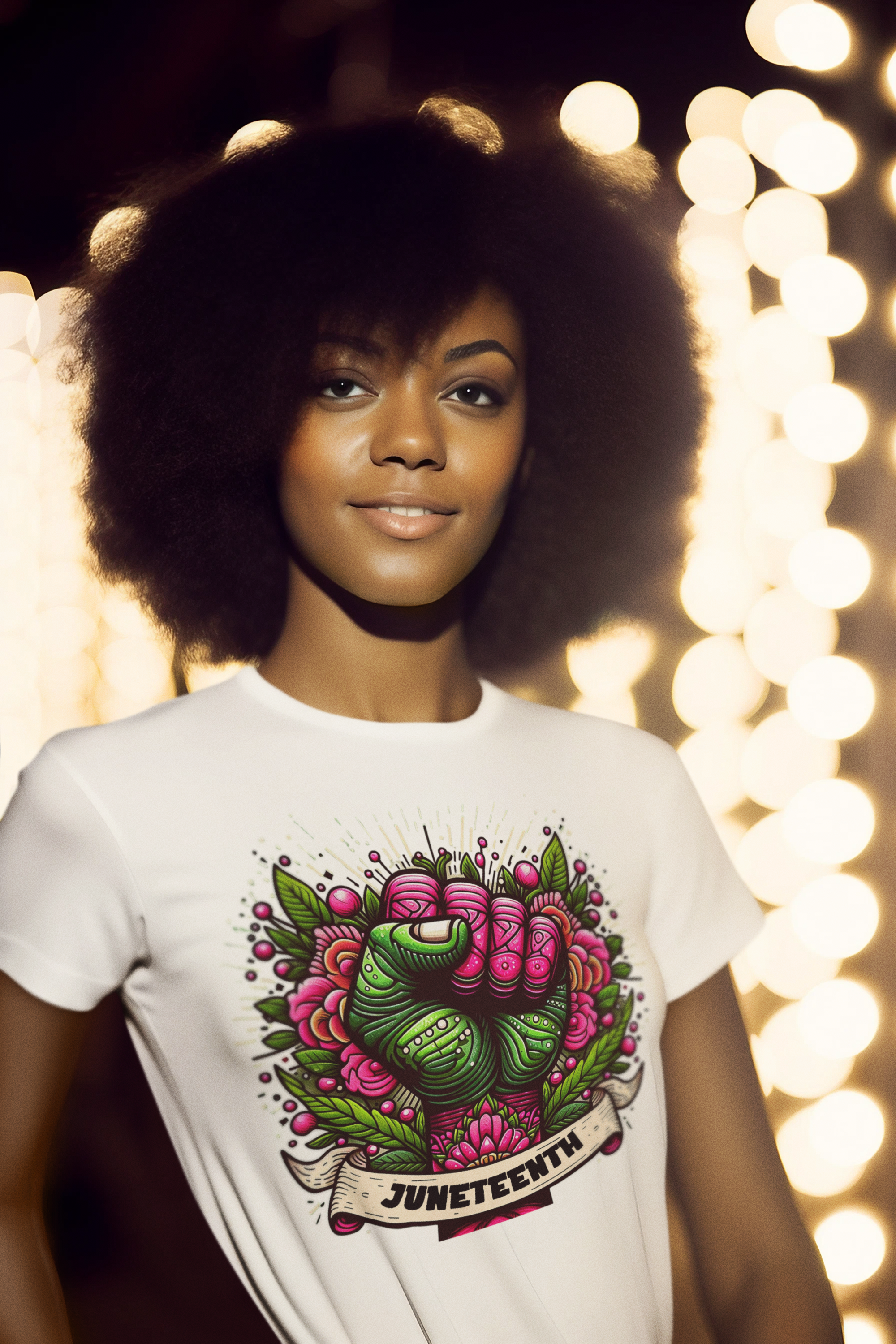 Pink Green Power Fist Abstract classic tee