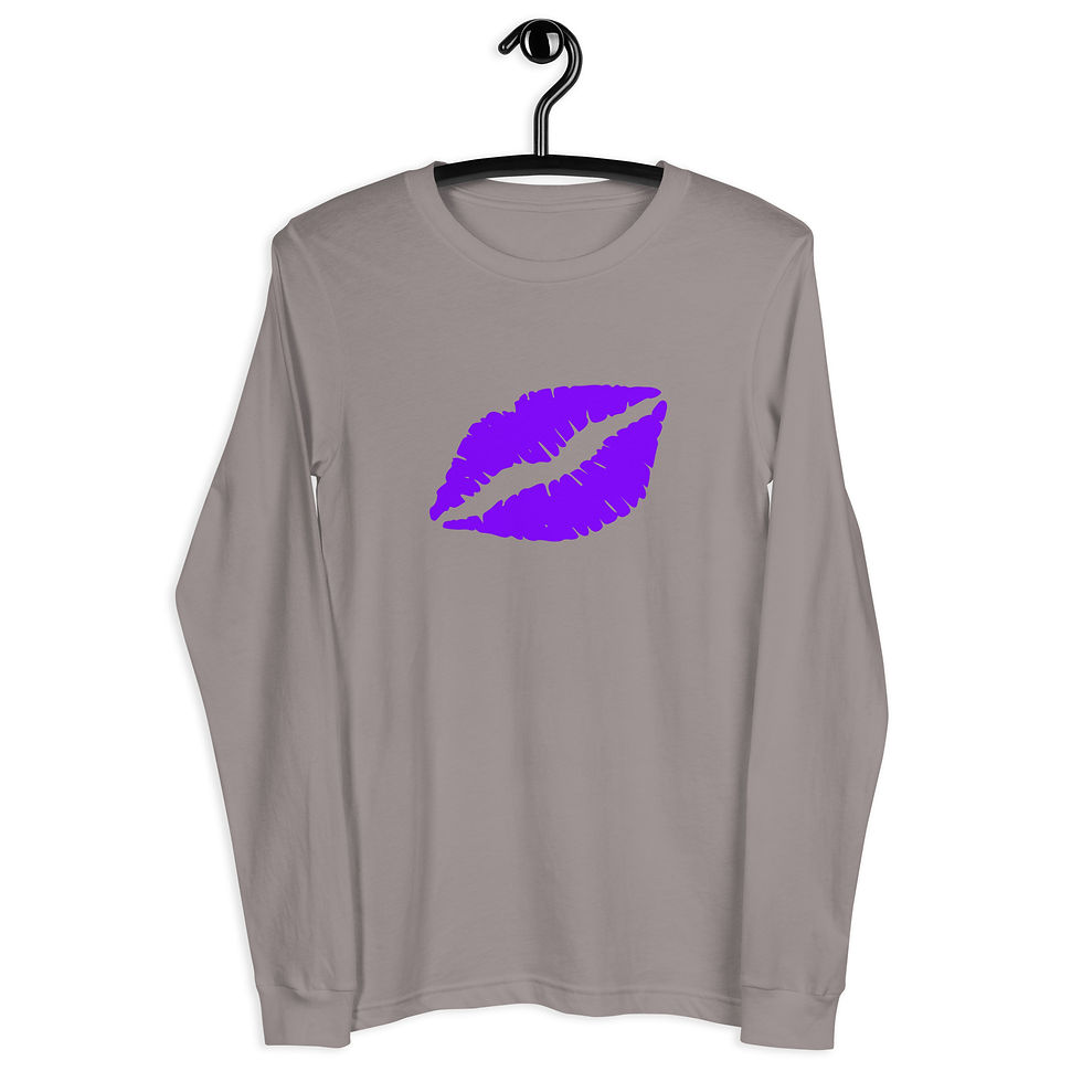Thumbnail: Purple Lips Unisex Long Sleeve Tee