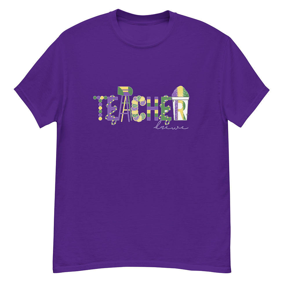 Thumbnail: Teacher Krewe Mardi Gras Unisex classic tee