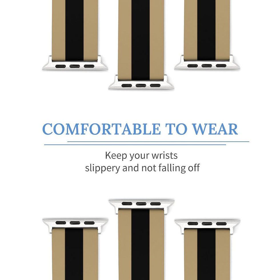 Thumbnail: Black & Gold Stripe Silicone Strap