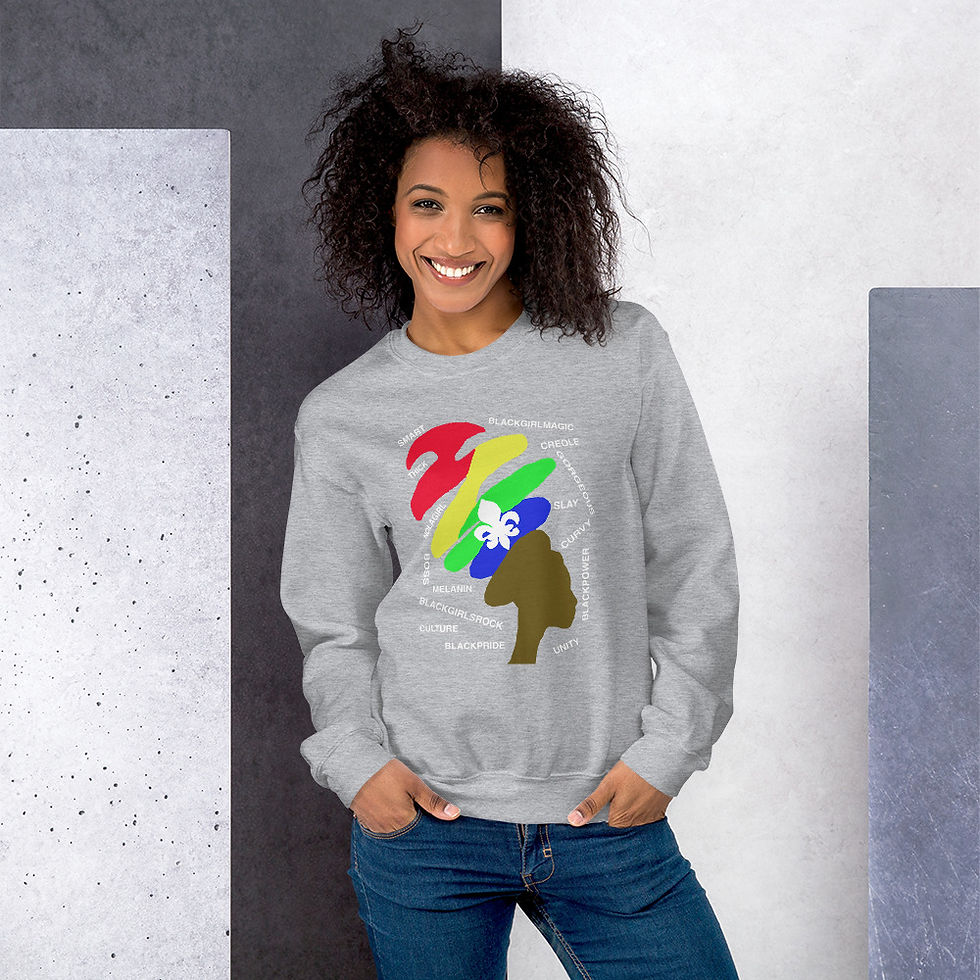 Thumbnail: Creole Lady Hair Wrap Unisex Sweatshirt