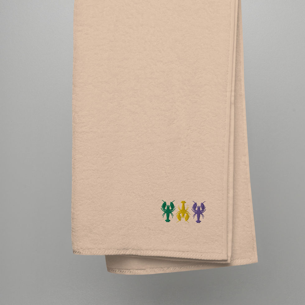 Thumbnail: 3 Mardi Gras Crawfish Turkish Cotton Towel