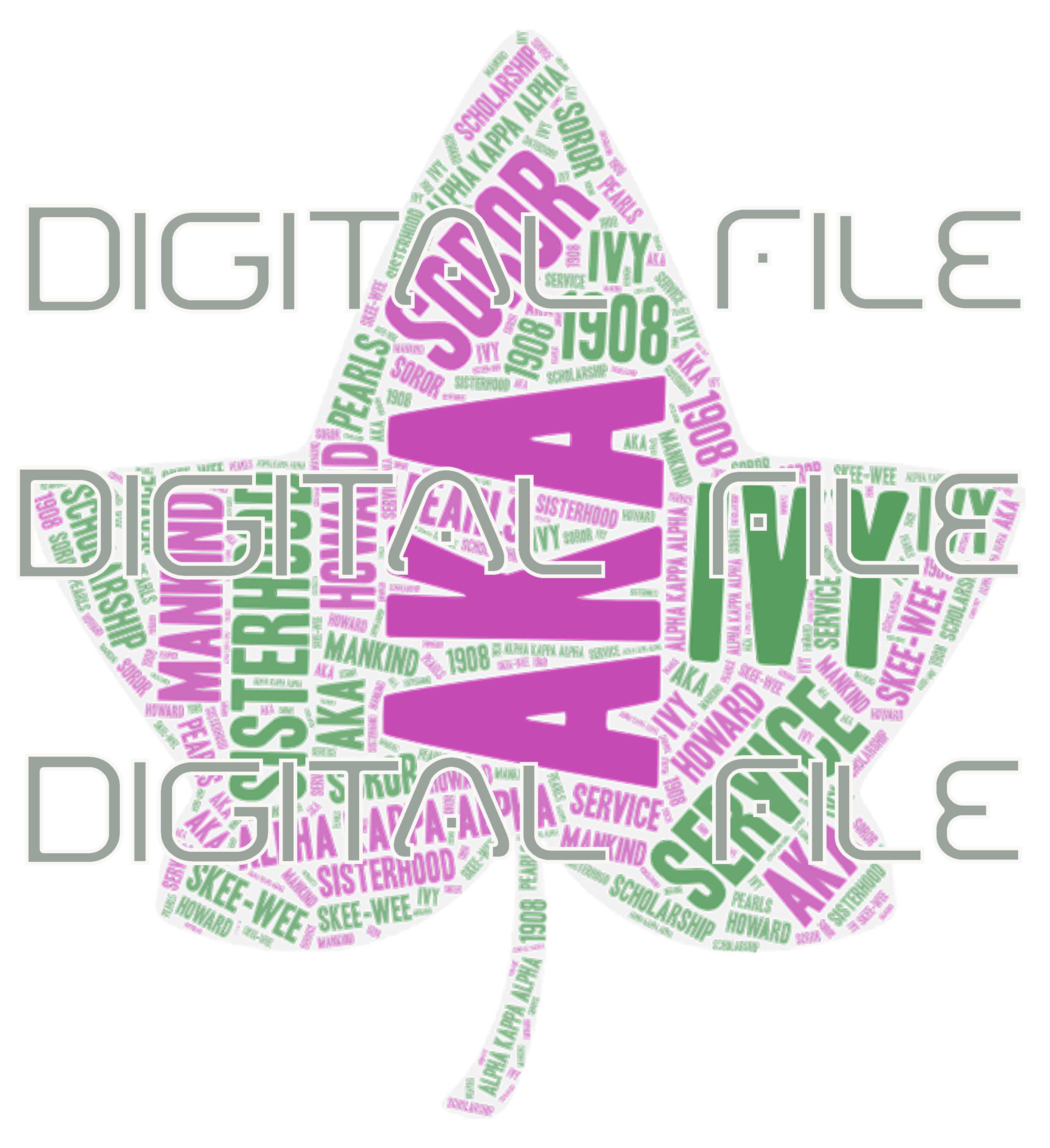 Ivy Leaf Word Collage Digital File