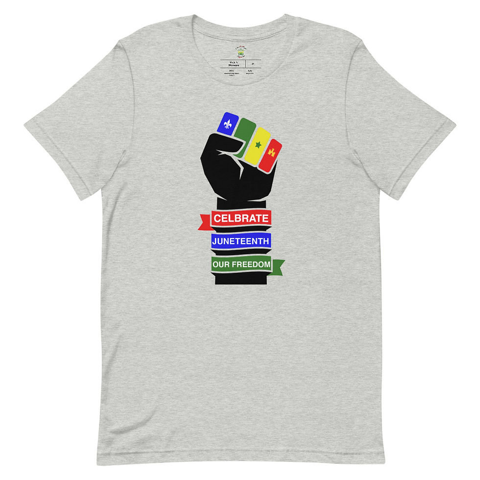 Thumbnail: Celebrate Juneteenth Our Freedom Creole Flag Fist Unisex T-Shirt