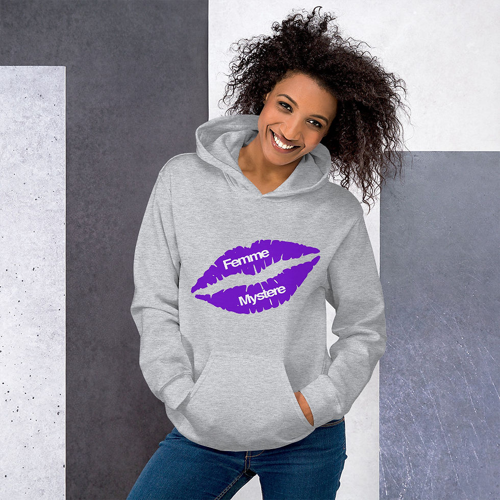 Thumbnail: Femme Mystere Purple Lips Unisex Hoodie