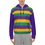 Thumbnail: Mardi Gras Striped Men’s Relaxed Fit Full-Zip Hoodie