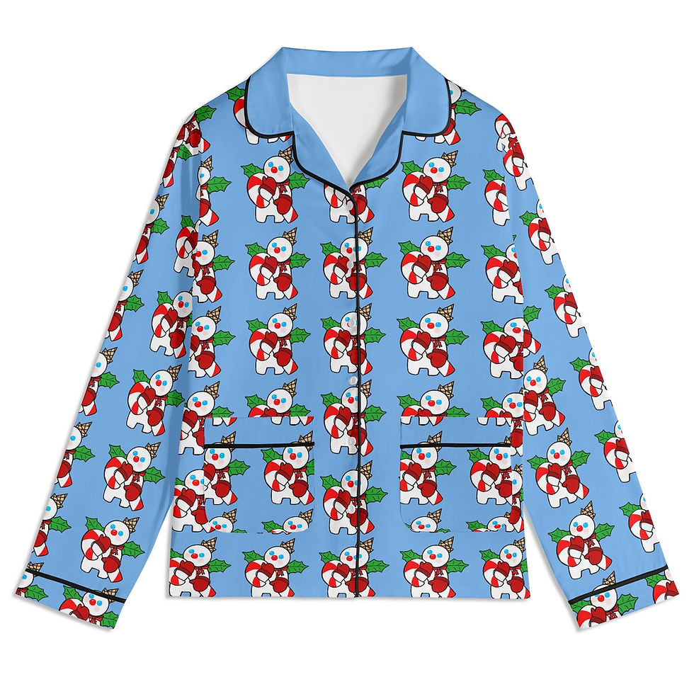 Thumbnail: Mr Bingle Blue Unisex Long Sleeve Adult Nightwear Pajama Set
