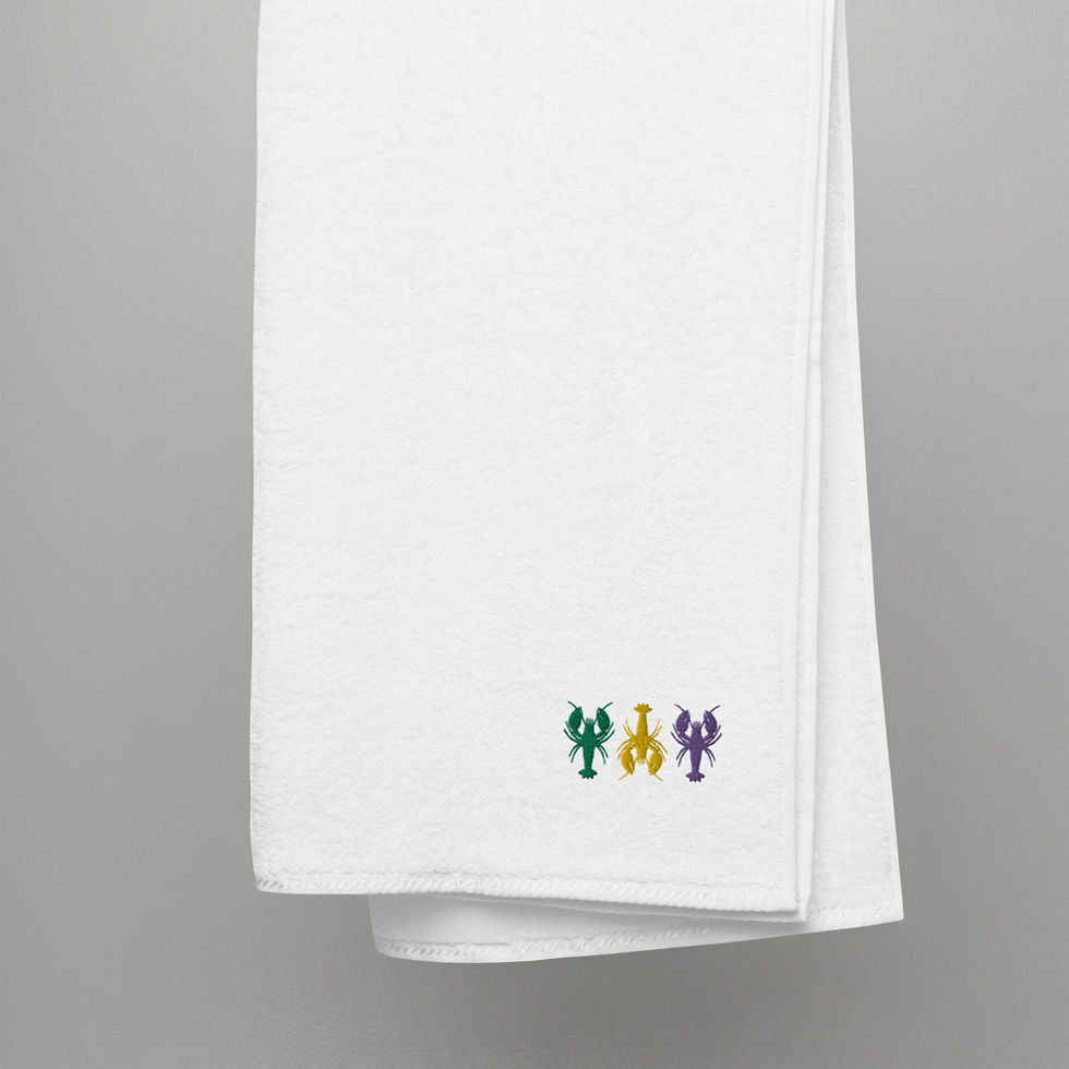Thumbnail: 3 Mardi Gras Crawfish Turkish Cotton Towel