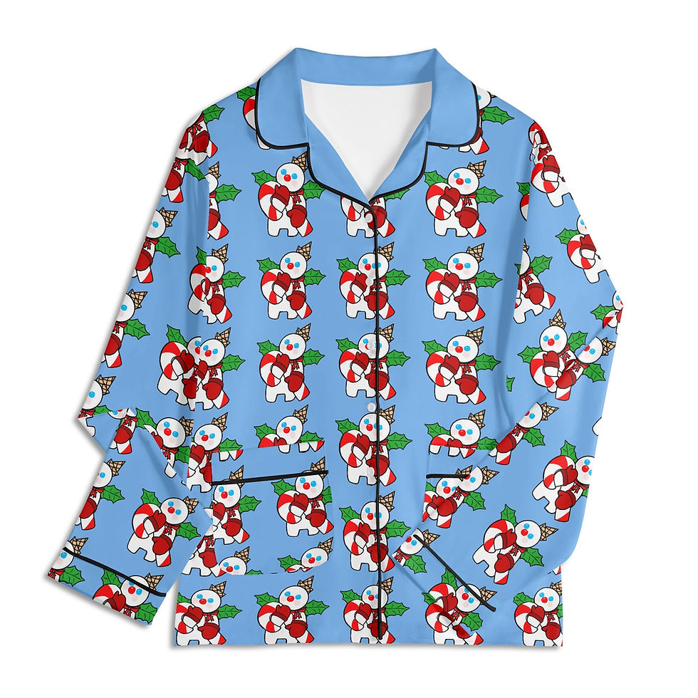 Thumbnail: Mr Bingle Blue Unisex Long Sleeve Adult Nightwear Pajama Set