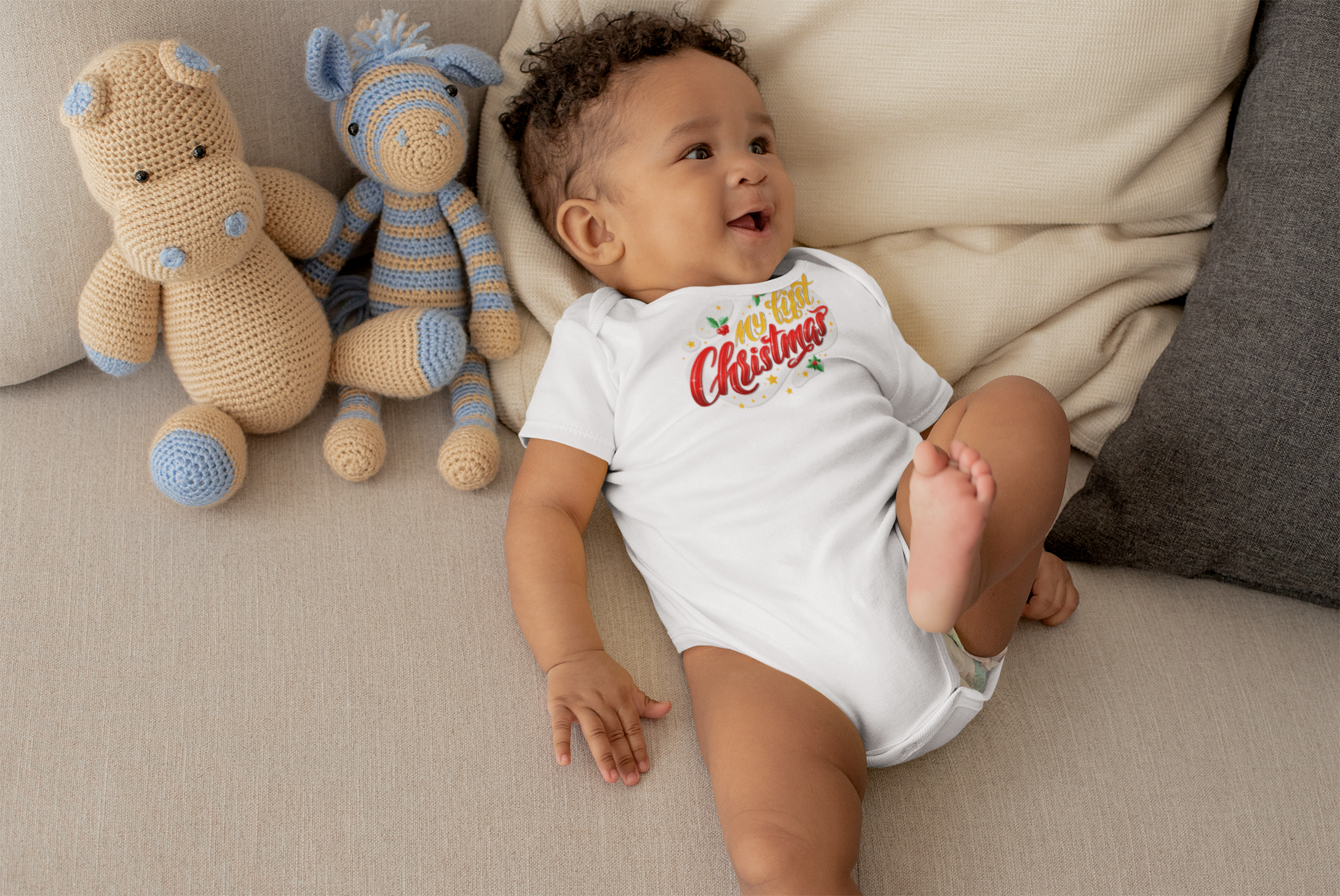 My First Christmas Organic cotton baby bodysuit