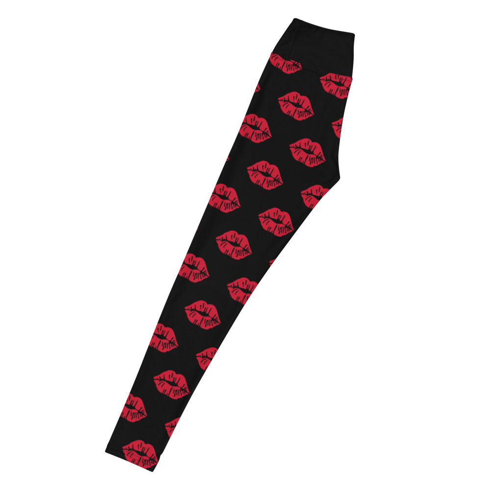 Red Lips Yoga Leggings
