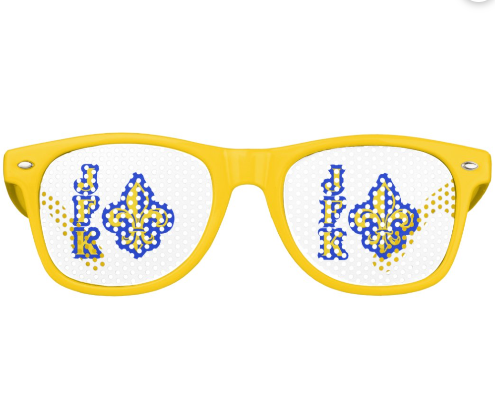 JFK Fleur De Lis Adult Retro Party Shades