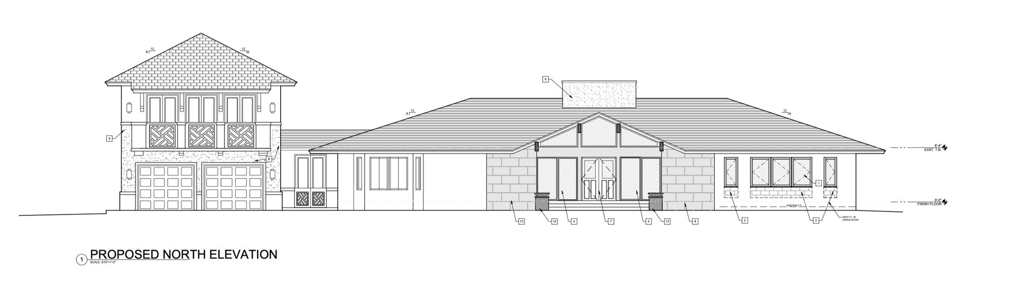 Cocoplum Residence — proposed north elevation