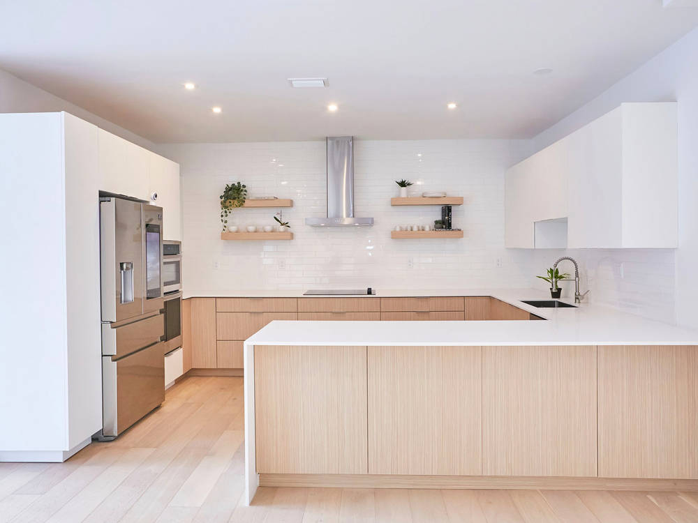 Goldstucker Residence — kitchen with floating shelves