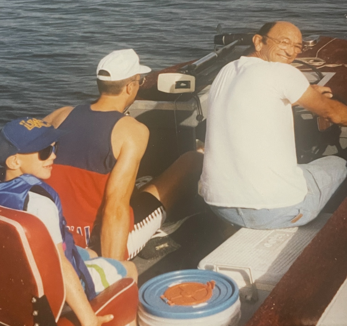 Fishing with grandfather early morning