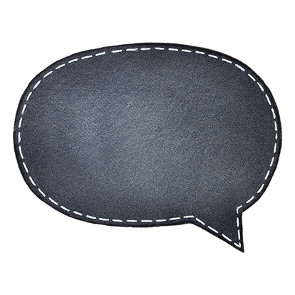 Speech bubble used to highlight customer review.