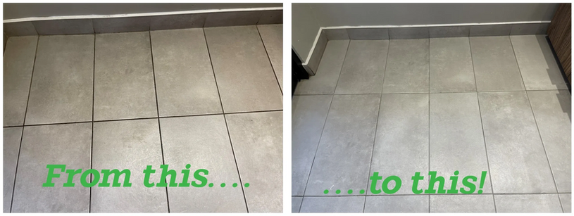 Check out the results on tile and grout.
