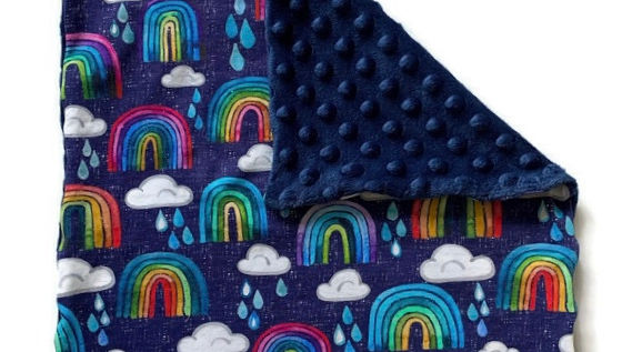 Rain Rainbow Lovey Blanket