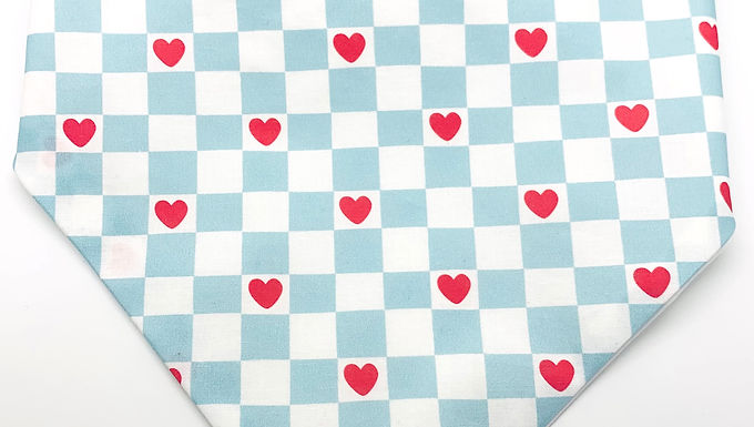 Blue Heart Scrunchie Bandana