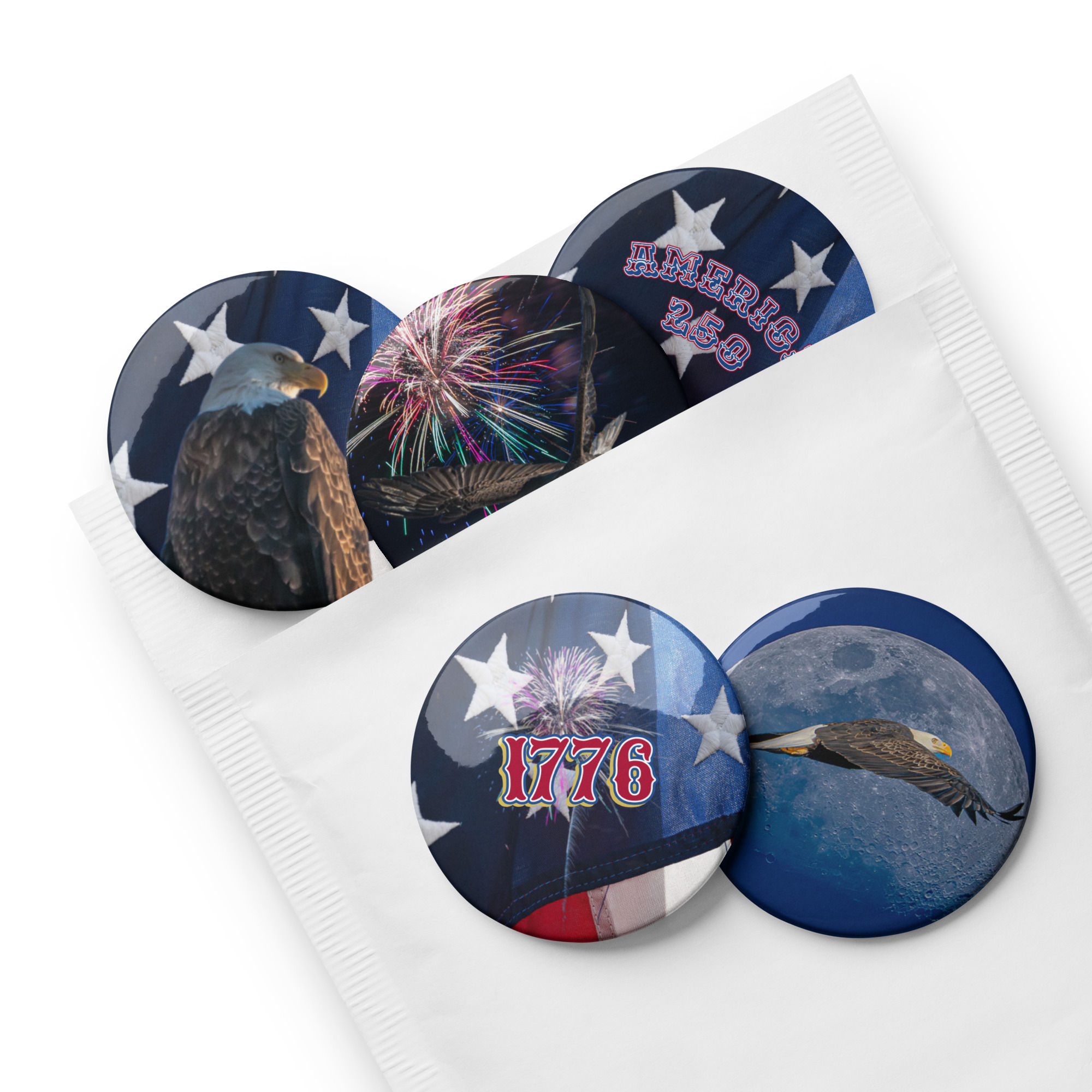 Set of pin buttons