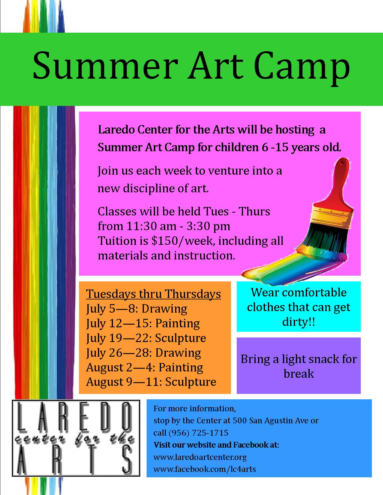 Summer Art Classes laredocenter4thearts