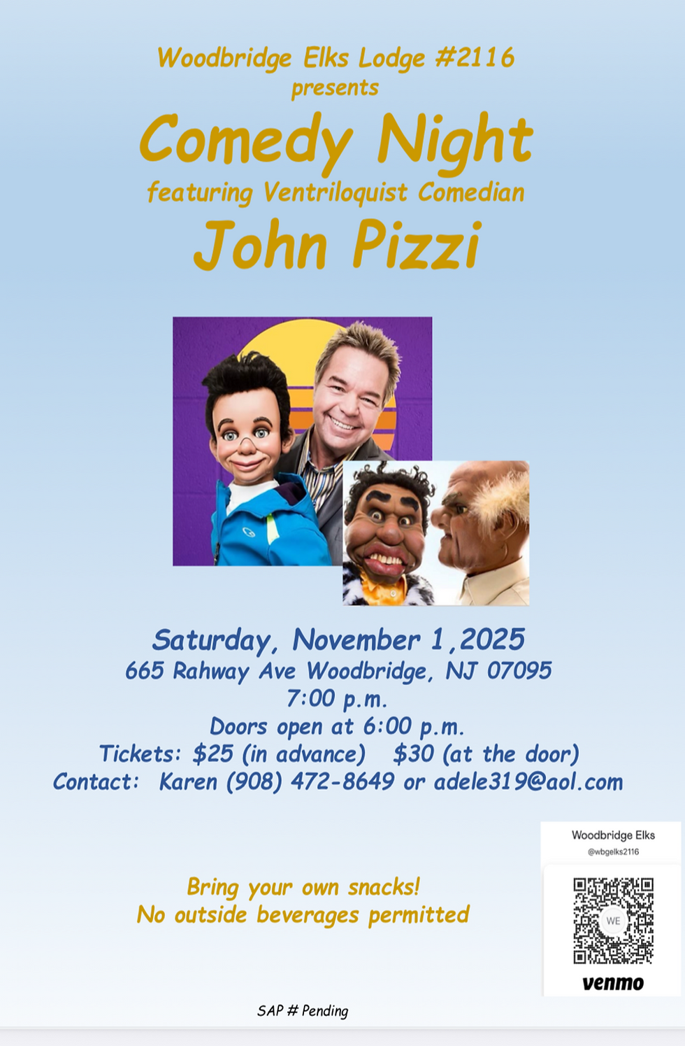 Comedy Night at the Elks in Woodbridge,NJ !