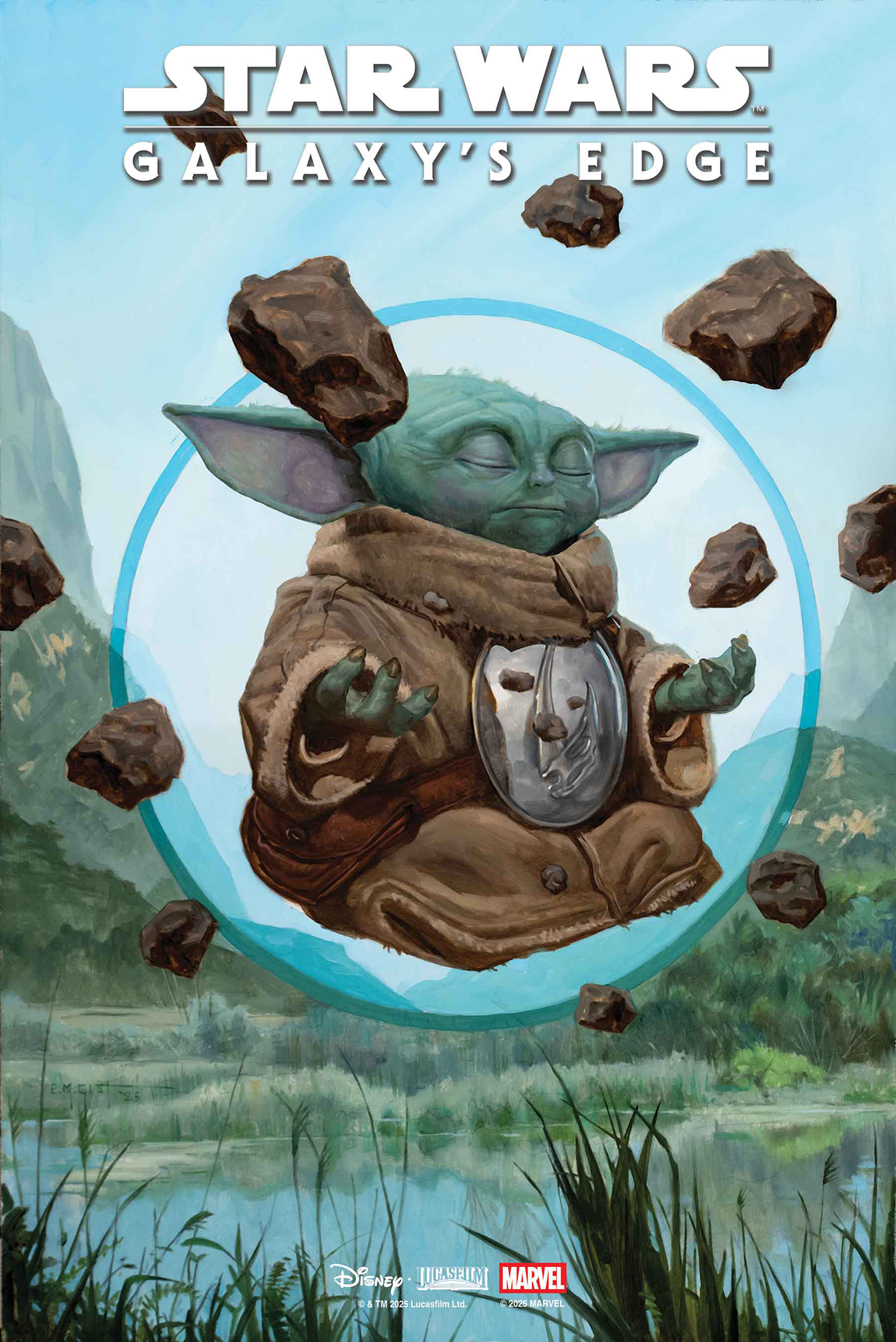 Star Wars Galaxy's Edge Echoes of the Empire #1 E.M. Gist Mandalorian & Grogu Va
