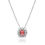 Thumbnail: Rhodium Cushion Cut Ruby Jewelry Set IMBEJ0606R