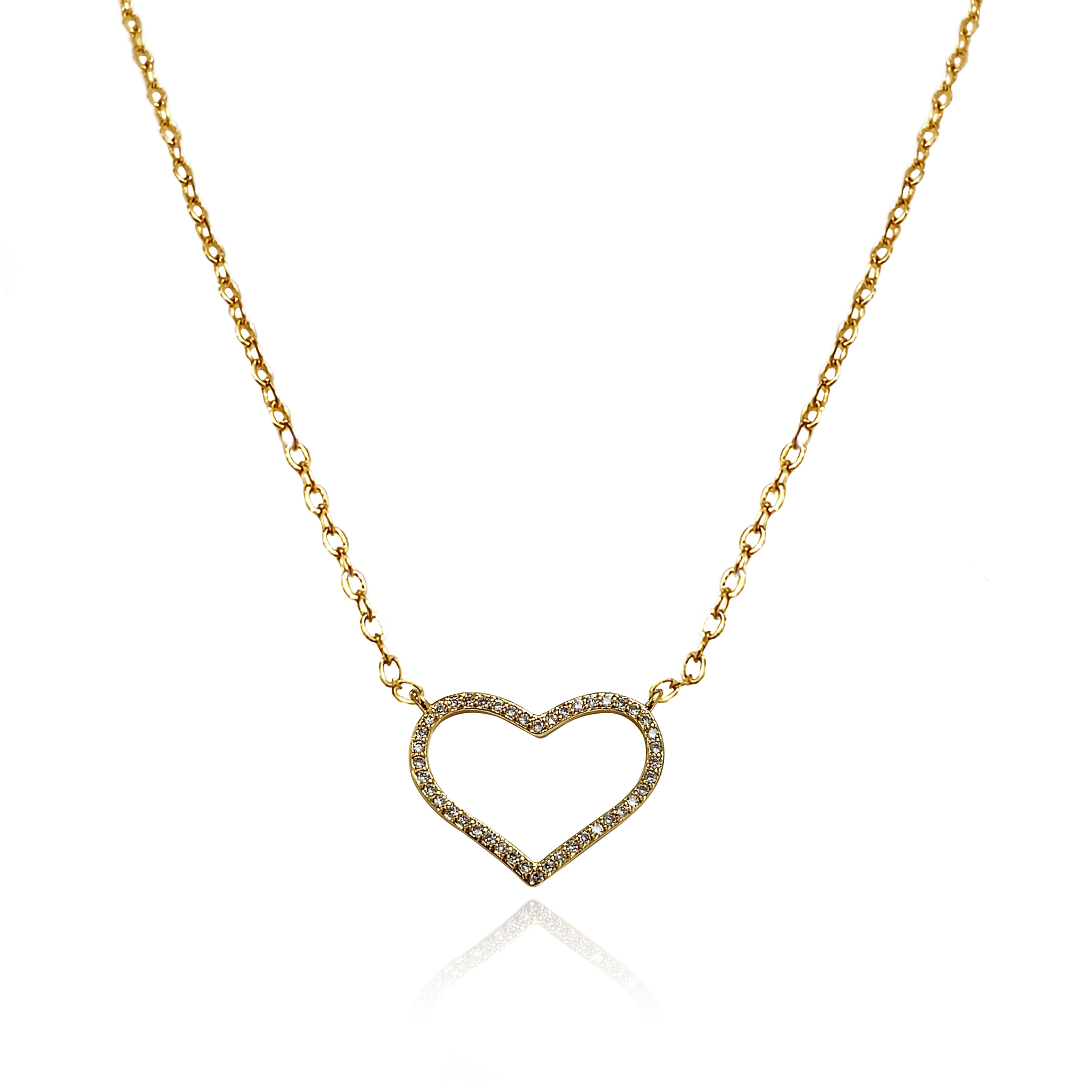 Gold Heart Necklace EEGBS0089Ri